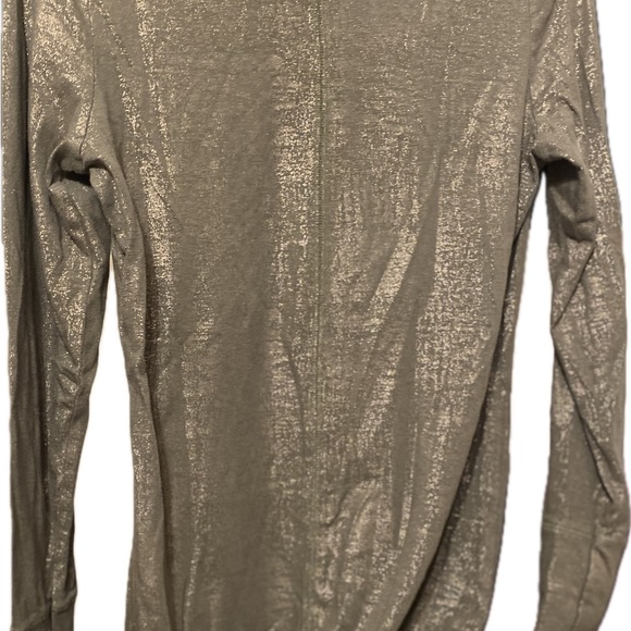 a.n.a Tops - a.n.a Metallic Olive Green Long Sleeve Blouse